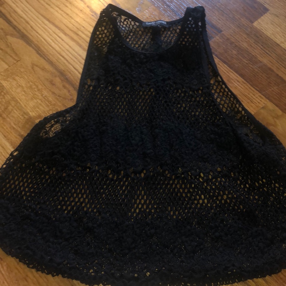 David Lerner NY like new black lace top